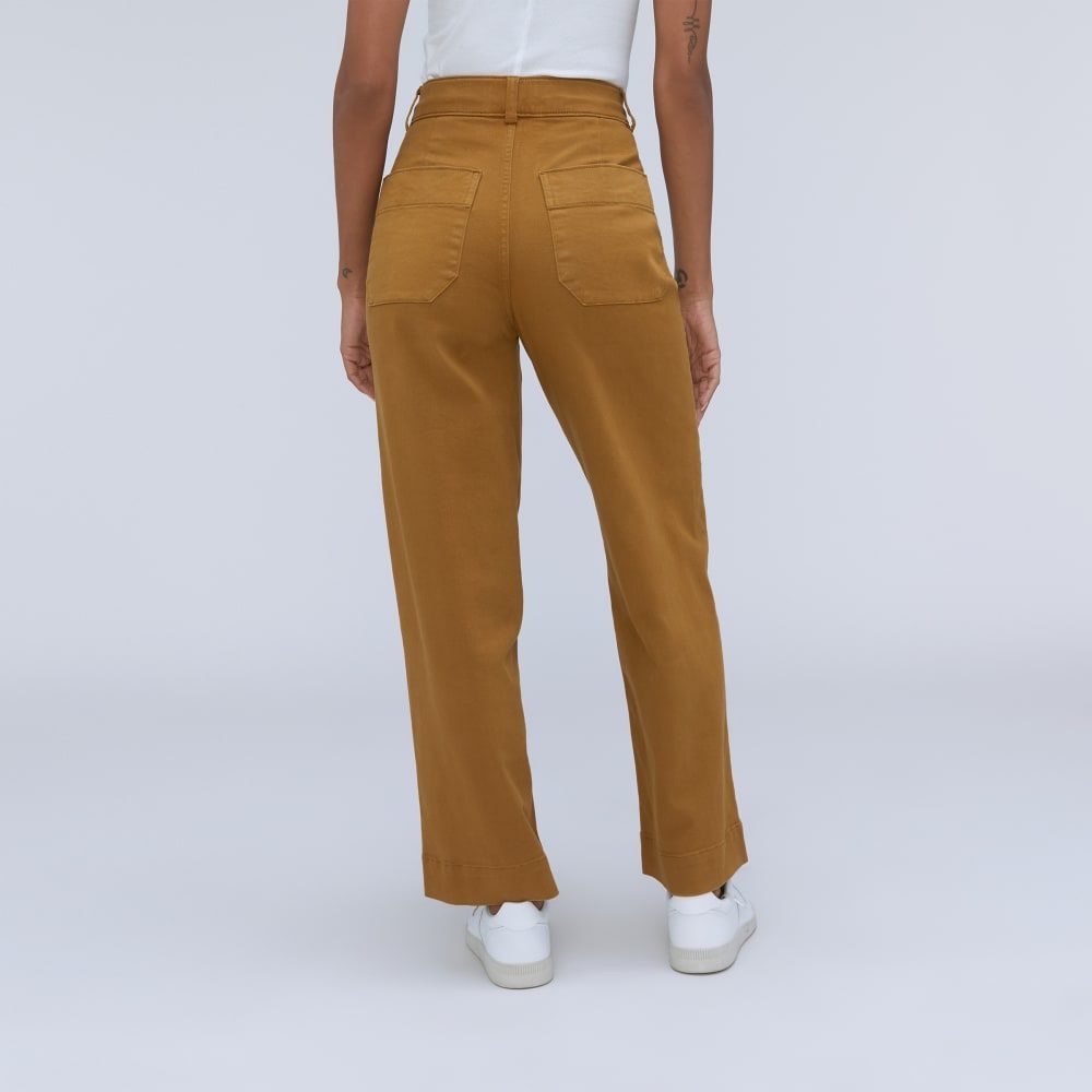Everlane the organic cotton wide leg pants‎ size 6 color tapenade natural fibers - Picture 4 of 10